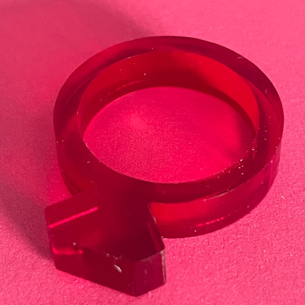Museum of Modern Art ruby acryllic/resin solitaire ring (size 6)